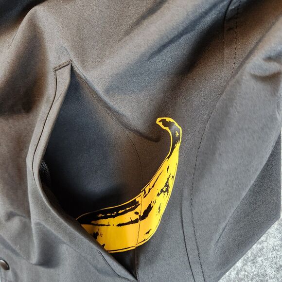 KAWS Warhol Uniqlo Jacket Mens XS Black Coach Snap Button Relaxed Museum Art - Picture 9 of 13
